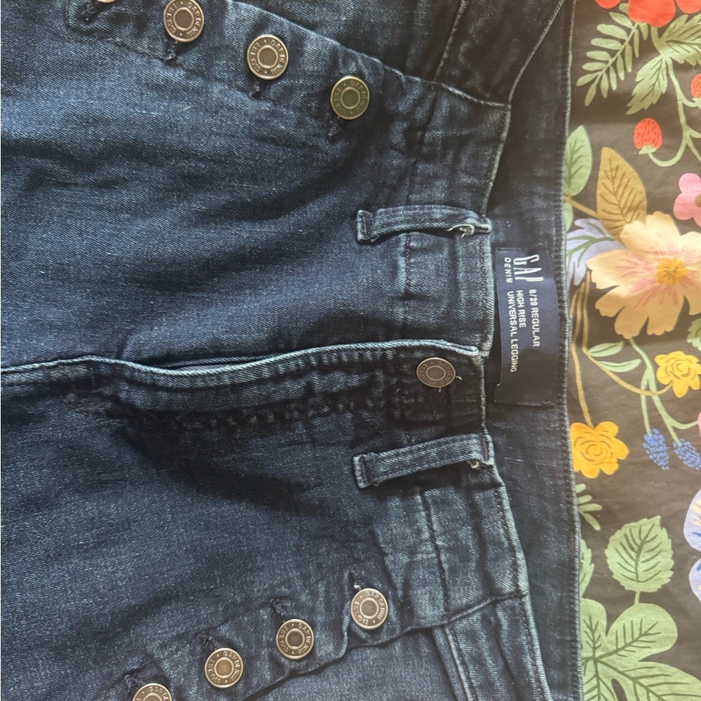 GAP Sailor Button Women's Dark Blue Jeans Size 8/29 High rise Universal Legging